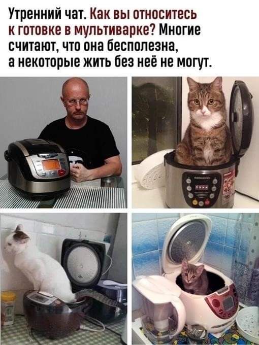 Утренний нет Как вы относитесь к готовке в мультиварке Многие считают что она бесполезна а некоторые жить без неё не могут
