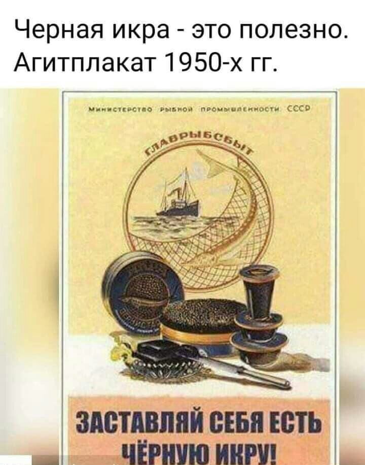 Черная икра это полезно Агитплакат 1950 х гг зпотдвпяй шп Есть _ ___ шипит инт _