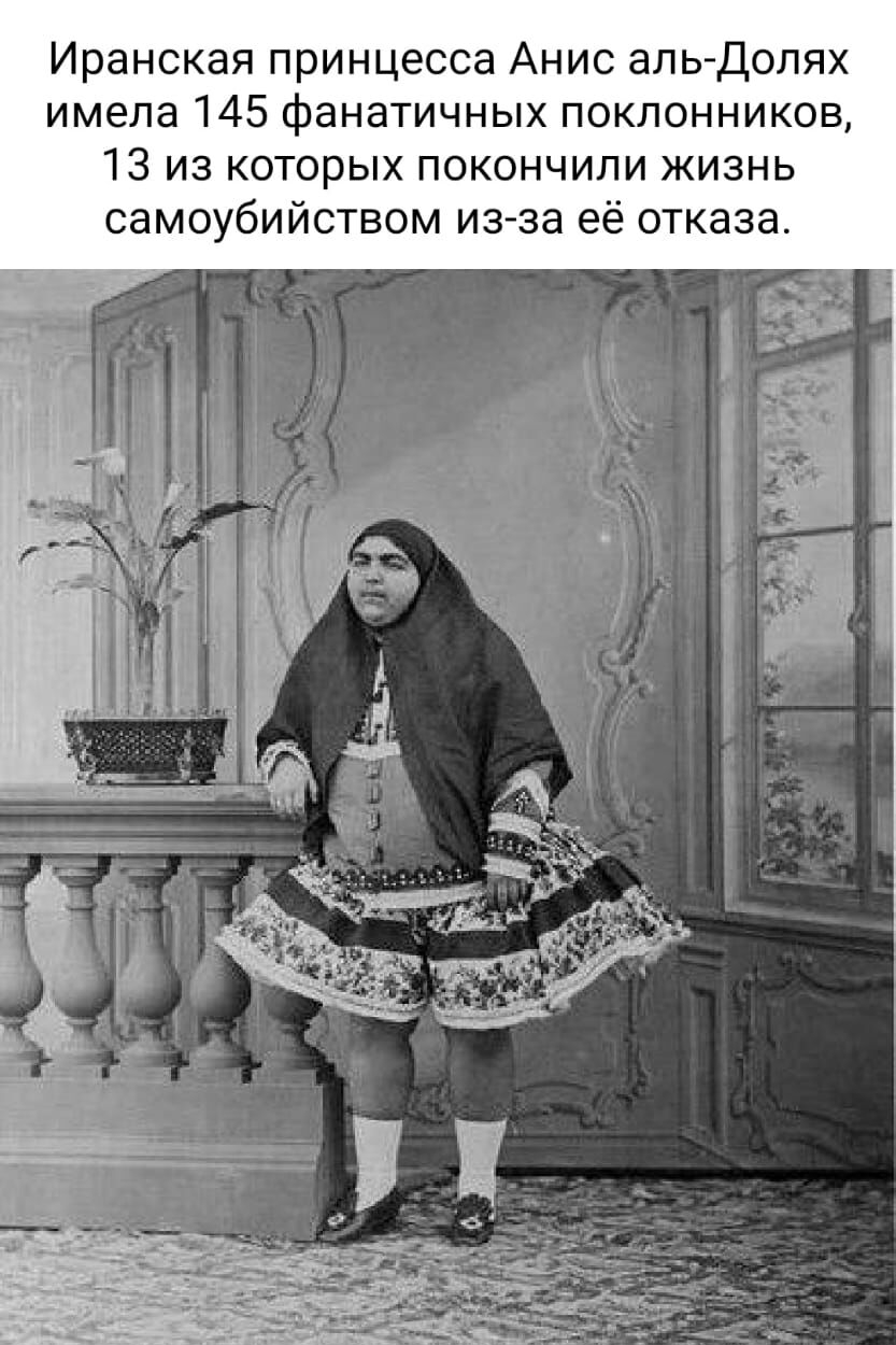 Иранская принцесса Анис альДолях имела 145 фанатичных поклонников 13 из которых покончили жизнь самоубийством из за её отказа