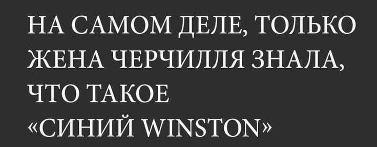 На самом деле, только жена черчилля знала, что такое «синий млмтом»