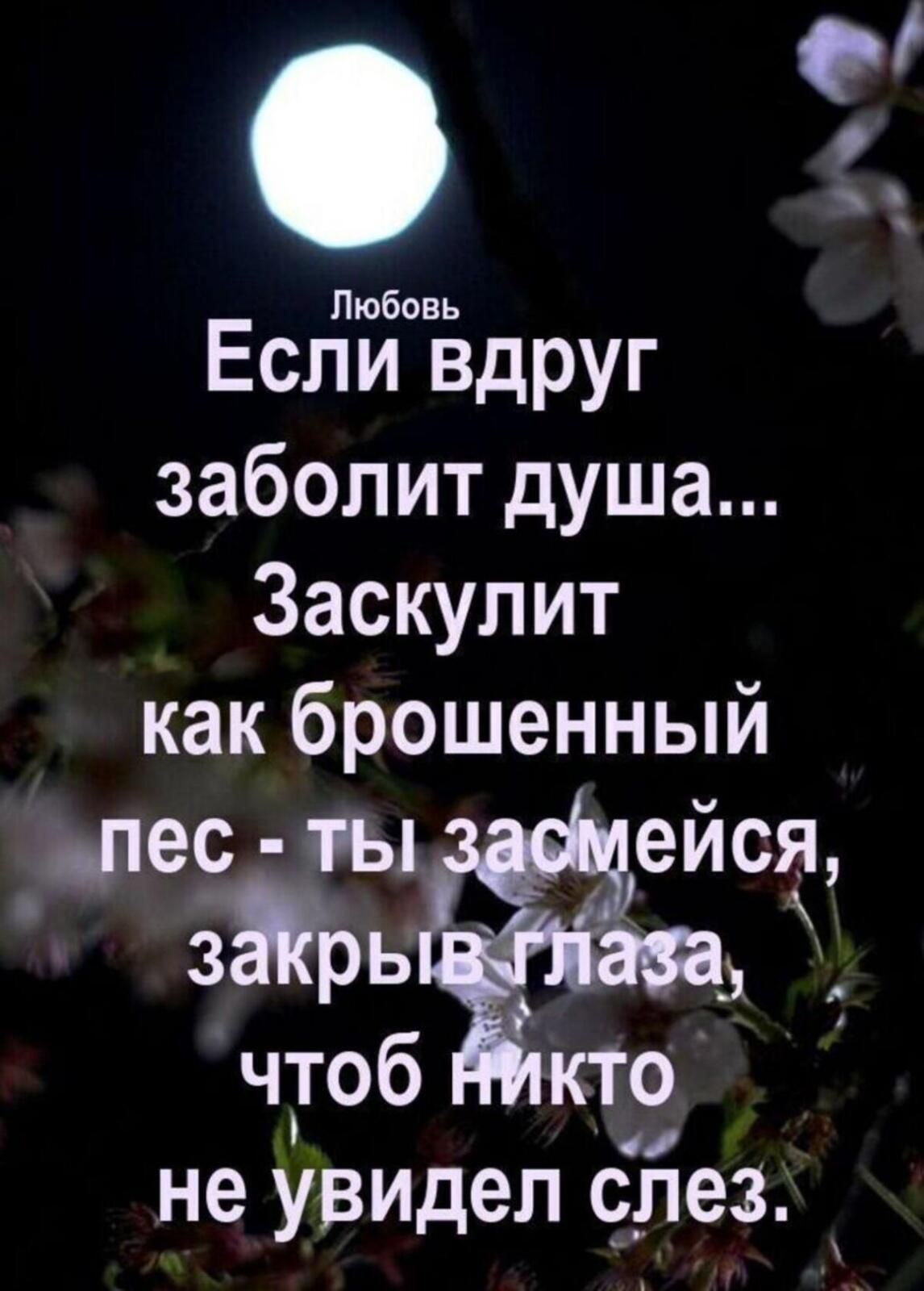 Любовь если вдруг заболит душа... Заскулит как брошенный упес мейся, з!'ььдёёёщ  чтоб неувиделспез