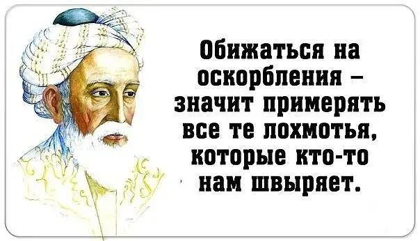 72у   обижаться на и  оскорбления  ё значит примерять все те лохмотья, , которые ктото о нам швыряет.