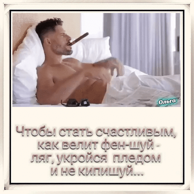 Чтбы стат ъ счастливым как велит феншуй ляг укройся плсдом и не кипишуй