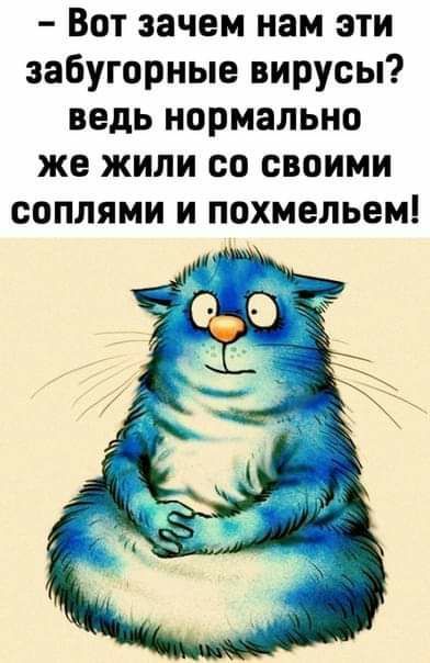 Вот зачем нам эти забугорные вирусы ведь нормально же жили со своими соплями и похмельем ё