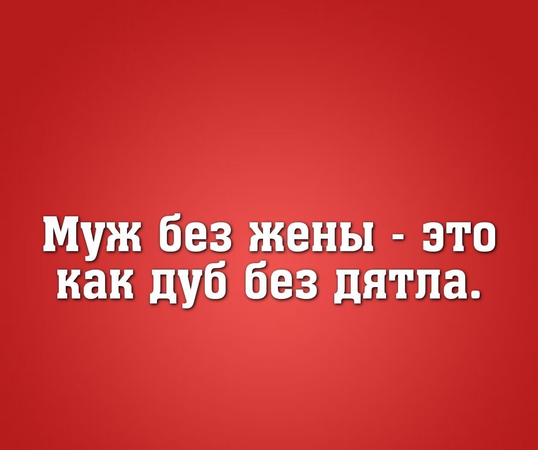 муж без жены это как дуб без дятла