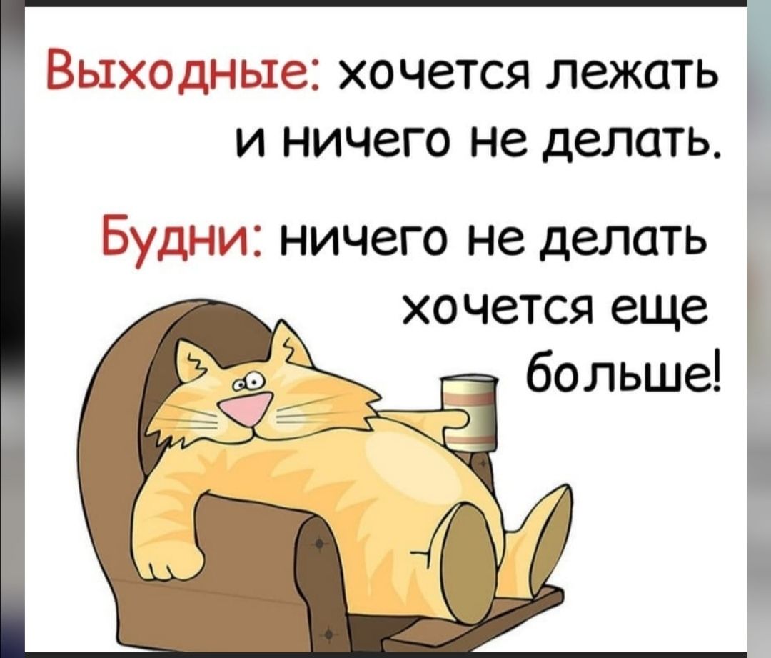 Выходные хочется лежать и ничего не делать Будни ничего не делать хочется еще больше