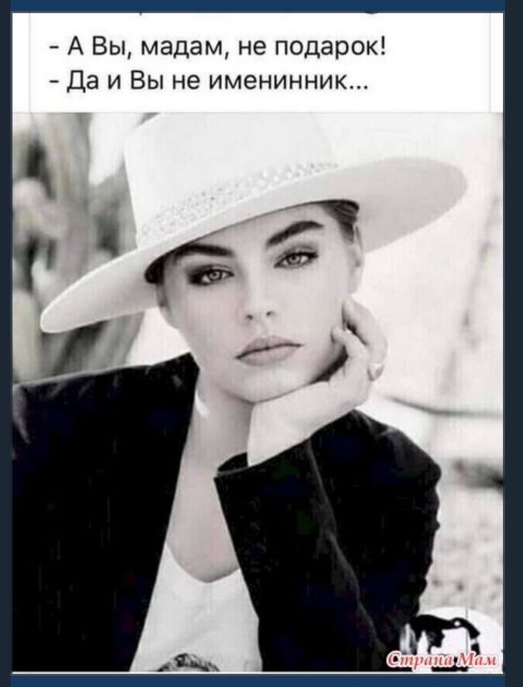 А Вы мадам не подарок Да и Вы не именинник а ц