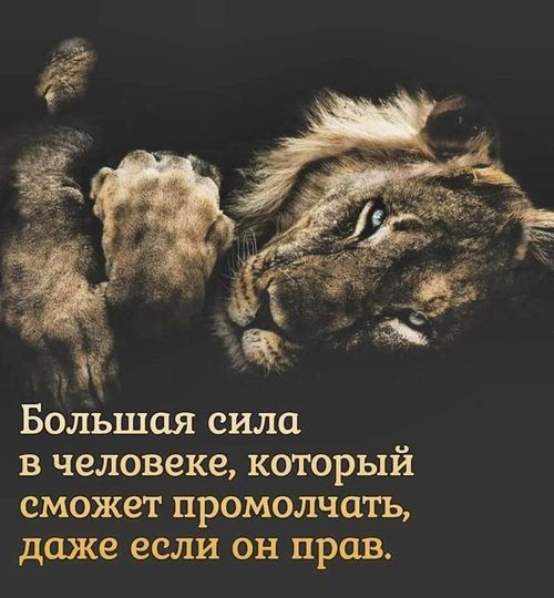 чт Бодьшая сила в человеке который сможет промолчать даже если он прав