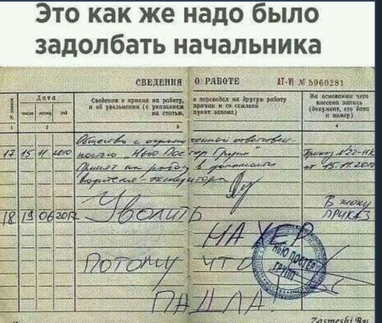 Это как же надо было задолбать начальника