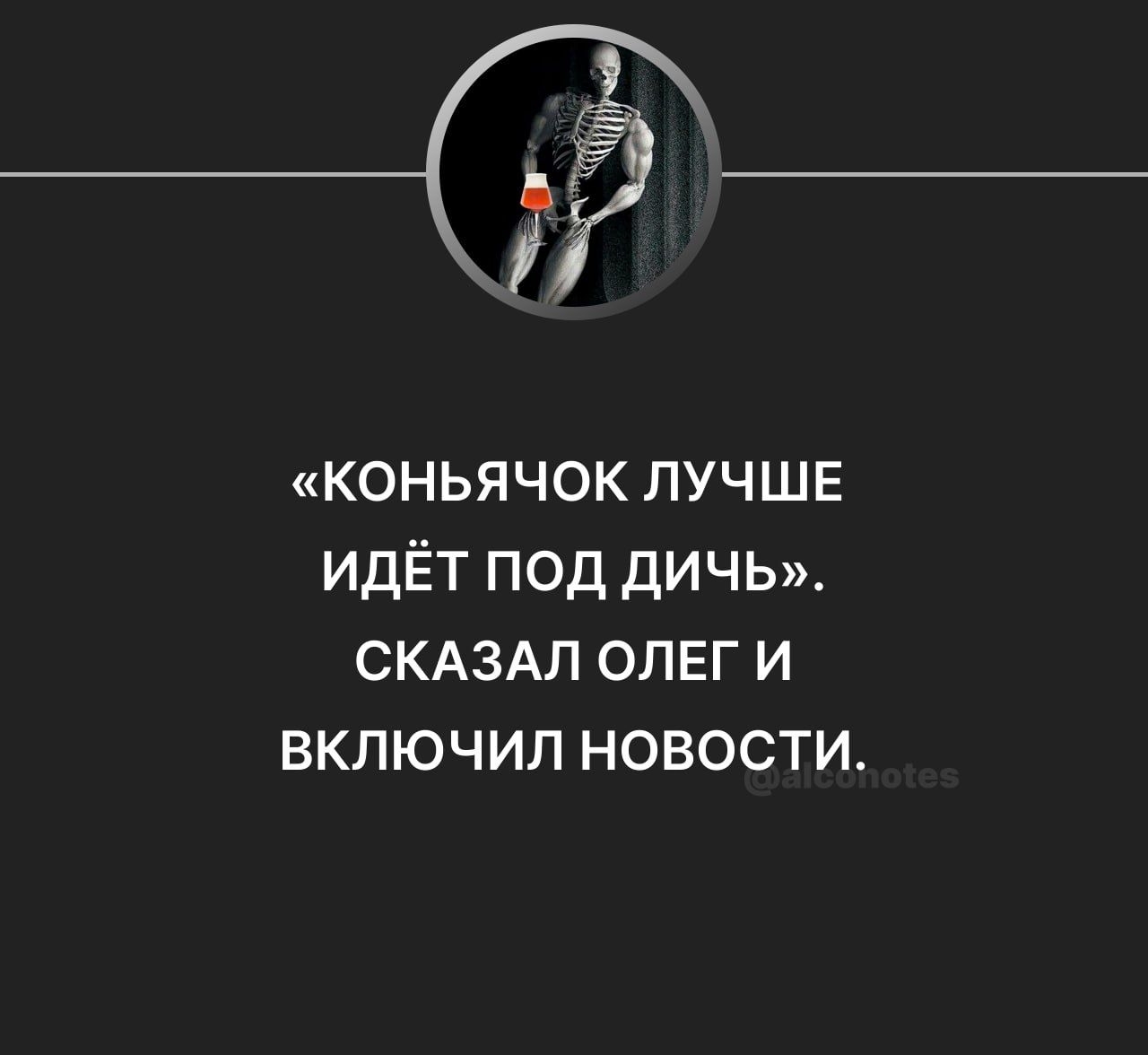 коньячок лучше идЁт под дичь СКАЗАЛ олег и включил новости