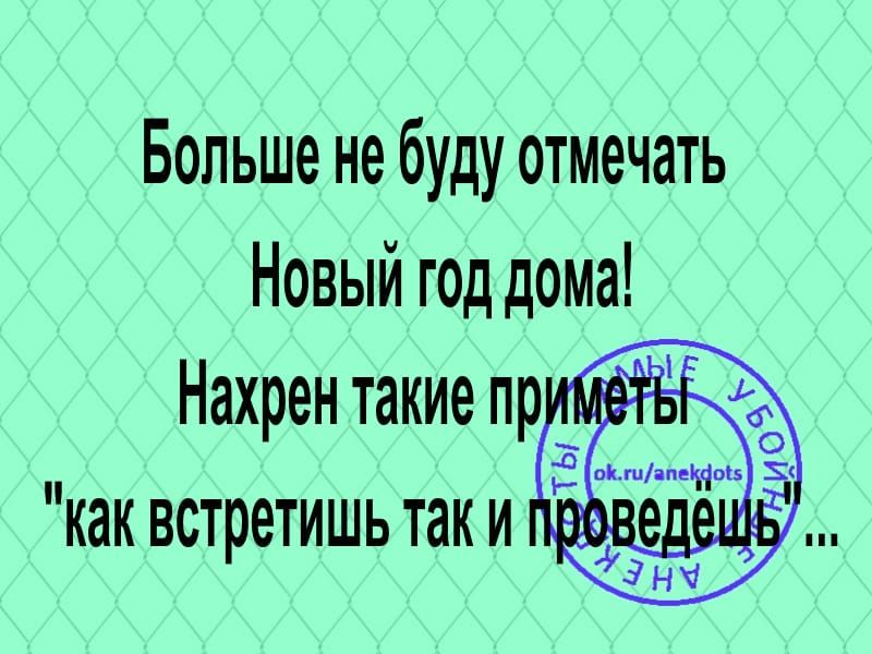 Больше не буду отмечать Новый год дома Нахрен такие пр как встретишь таки