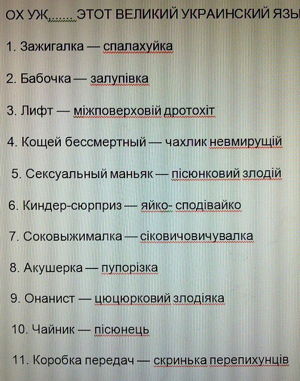 2 Бабочка _ аапмпівцд Лифт _ міжцоваховіддротохіт 4 Кащей бессмертный _ чахпик невмирущій 5 Сексуальный маньякЩсюнковдъізлодій 9 Онанисг цюцюрковий зподіяка 10 Чайник пісщнедд _11 Коробка передач скриыька певэпцдшців _