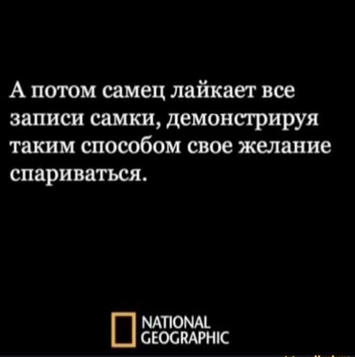 А потом самец лайкает все записи самки демонстрируя таким способом свое желание спариваться МАПОМАЬ СЕОСПАРШС