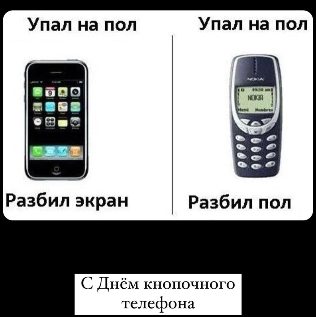 Упал на ПОЛ Упал на под _ ЪБ Разбил экран Разбил пол С Днём кнопочного  телефона - выпуск №1166287