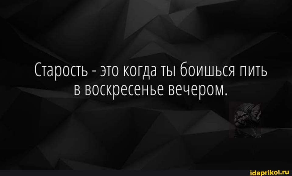 Старость это когда ты боишься пить в воскресенье вечером Шаргікыли