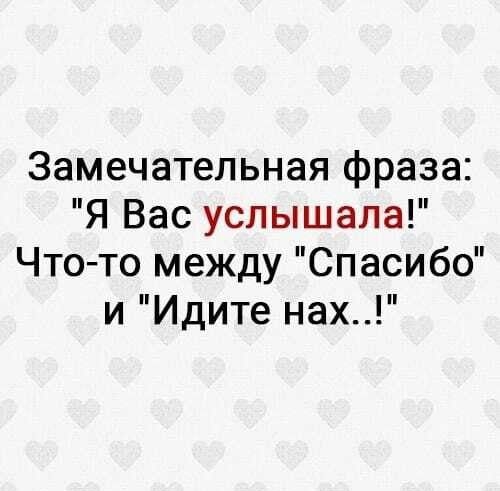 Замечательная фраза Я Вас услышала Что то между Спасибо и Идите нах