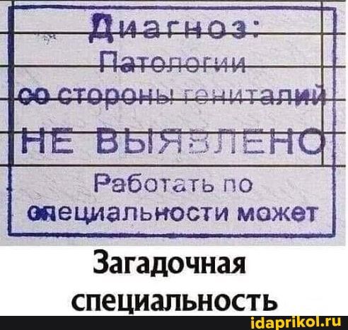 Работать по специальности может Загадочная СПЕЦИЗПЬНОСТЬ _