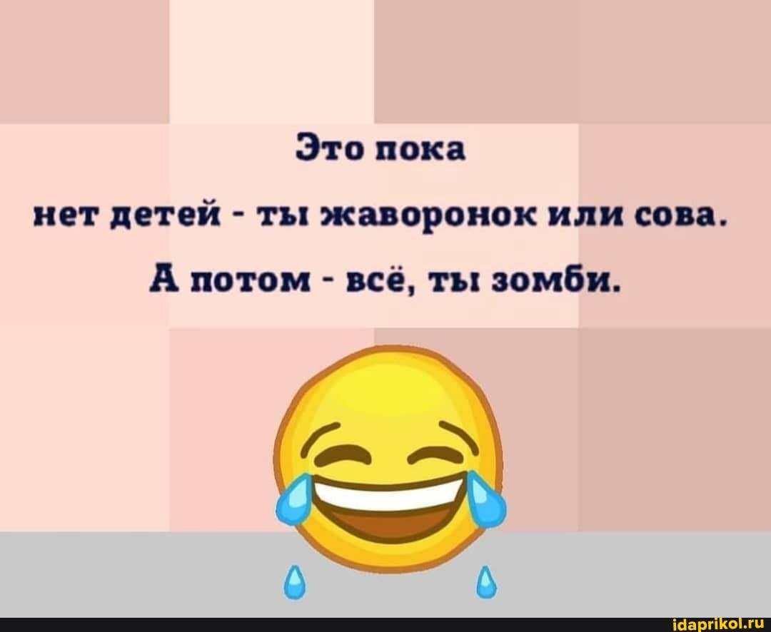 Это пока НЕТ детей жаворонок или сова А потом всё ты зомби