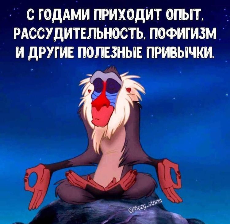 С ГОДАМИ ПРИХОДИТ ОПЫТ РАССУДИТЕЛЬНОСТЬ ПОФИГИЗМ И дРУГИЕ ПОЛЕЗНЫЕ ПРИВЫЧКИ