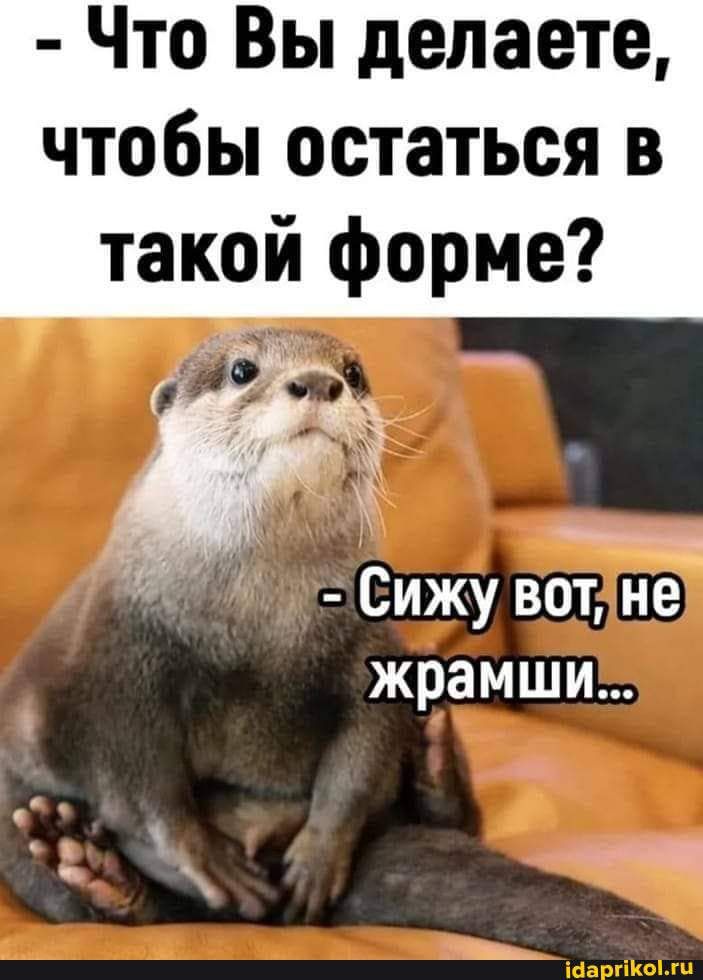 Что Вы делаете чтобы остаться в такой форме Сижу вот не жрамши