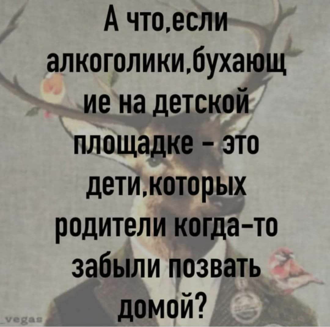 А чтоосли алкоголикибухающ ие на детской площадке это детикоторых родители когда то забыли позвать домой