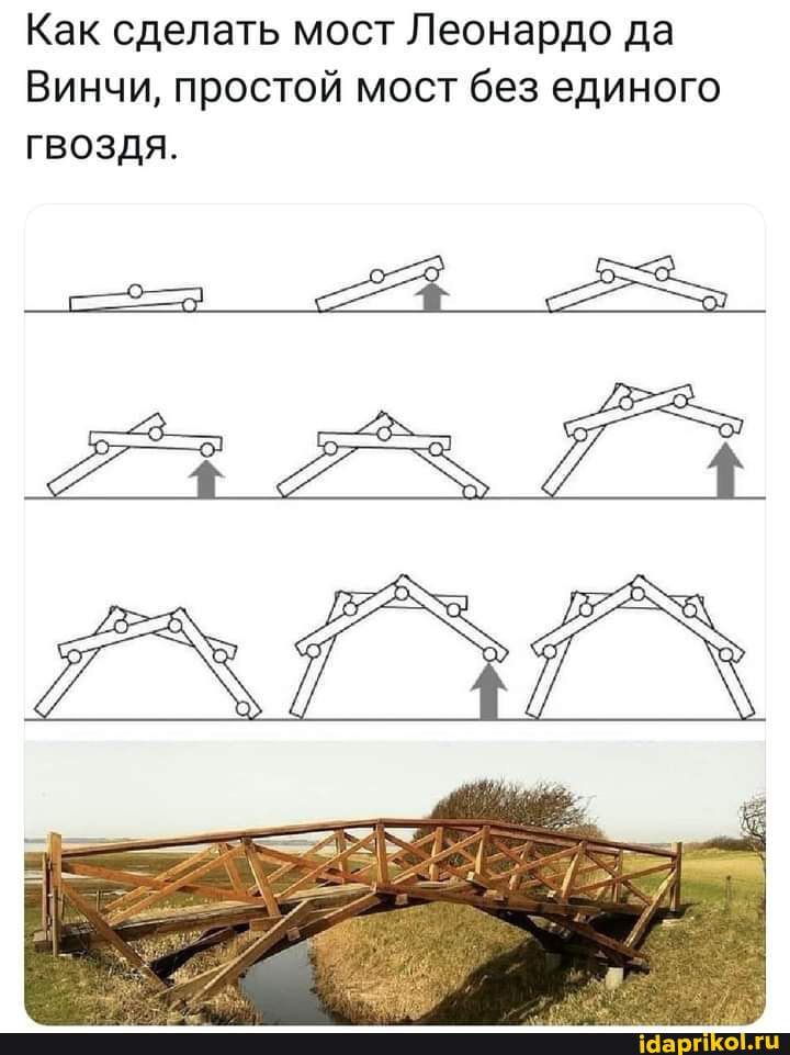 Как сделать мост Леонардо да Винчи простой мост без единого гвоздя