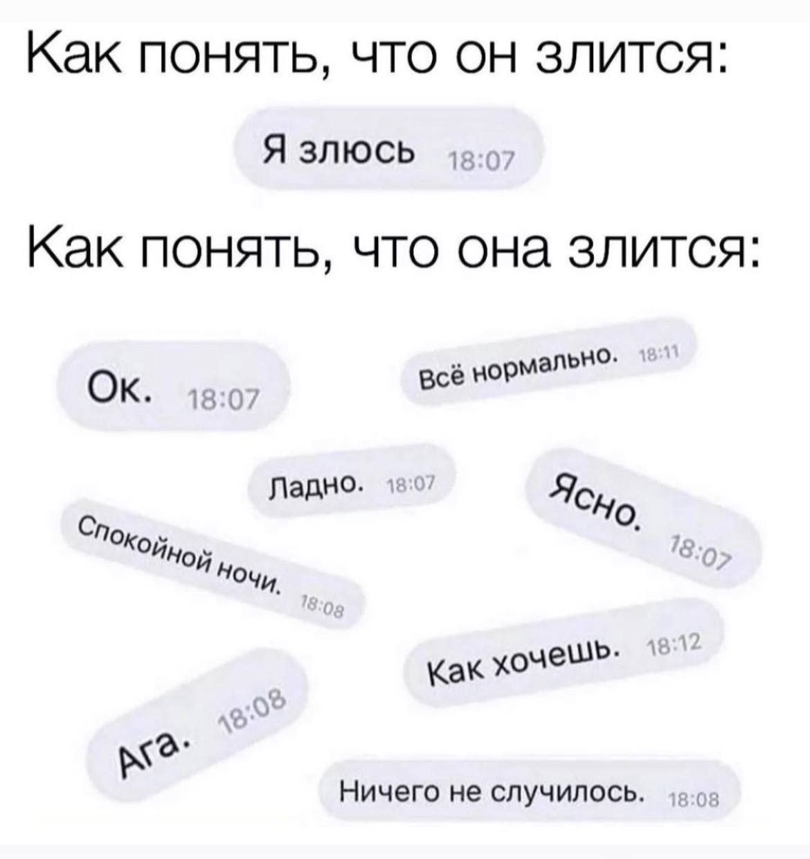 Как ПОНЯТЬ ЧТО ОН ЗЛИТСЯЕ Я зпюсь КЭК ПОНЯТЬ ЧТО ОНд ЗЛИТСЯ шью ОК ПА во НЁР Лад Я сно ОКОЙМО на Как хчеш Рф Ничегп не случилось