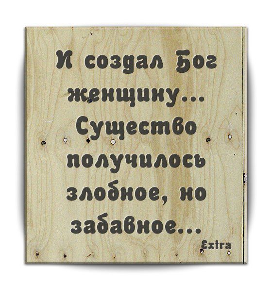 И создал Бог женщину... Существо получилось злобное, но забавное...