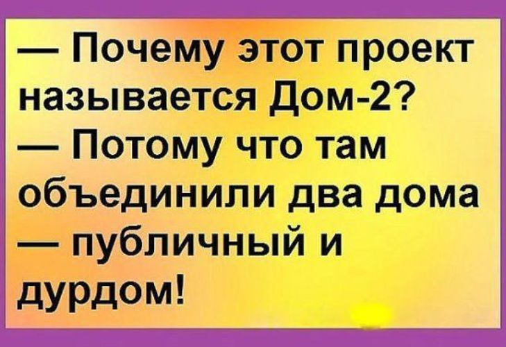 Почему этот проект называется Дом 2 Потому что там объединили два дома публичный и дурдом