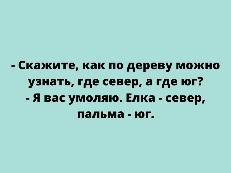 Скажите как по дереву можно узнать где север а где юг я вас умоляю Елка север пальма юг