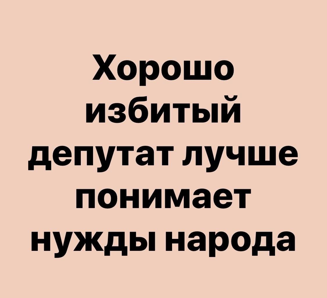Хорошо избитый депутат лучше понимает нужды народа