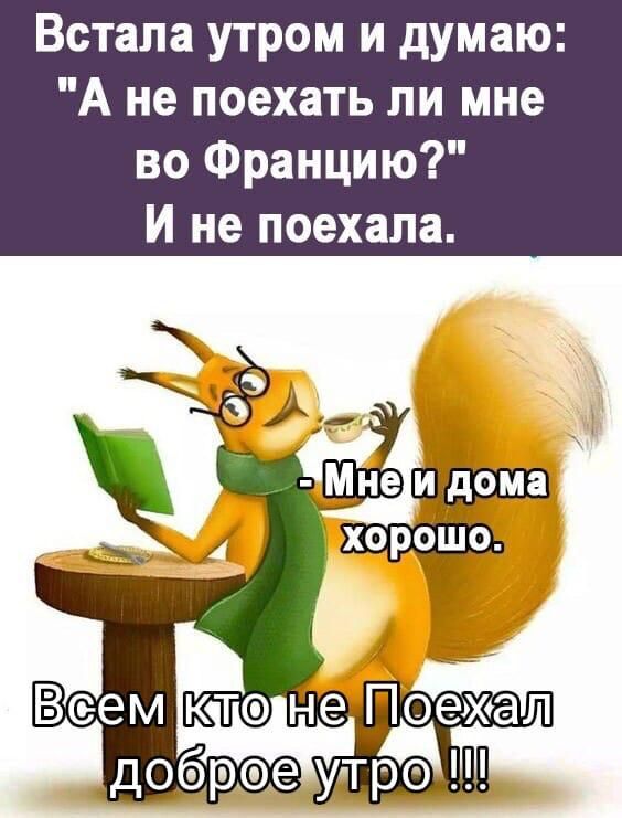 Встала утром и думаю А не поехать ли мне во Францию И не поехала м