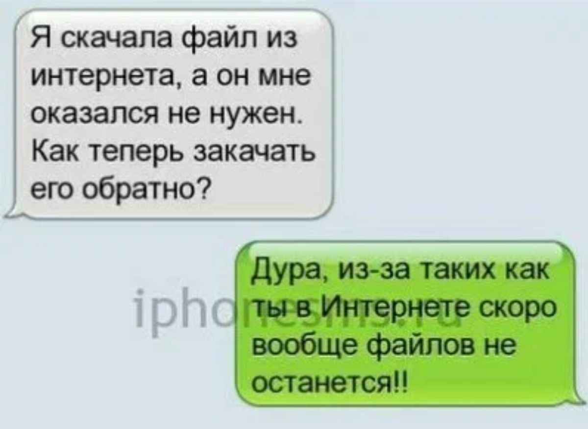 Я скачала файл из интернета а он мне оказался не нужен Как теперь закачать его обратно