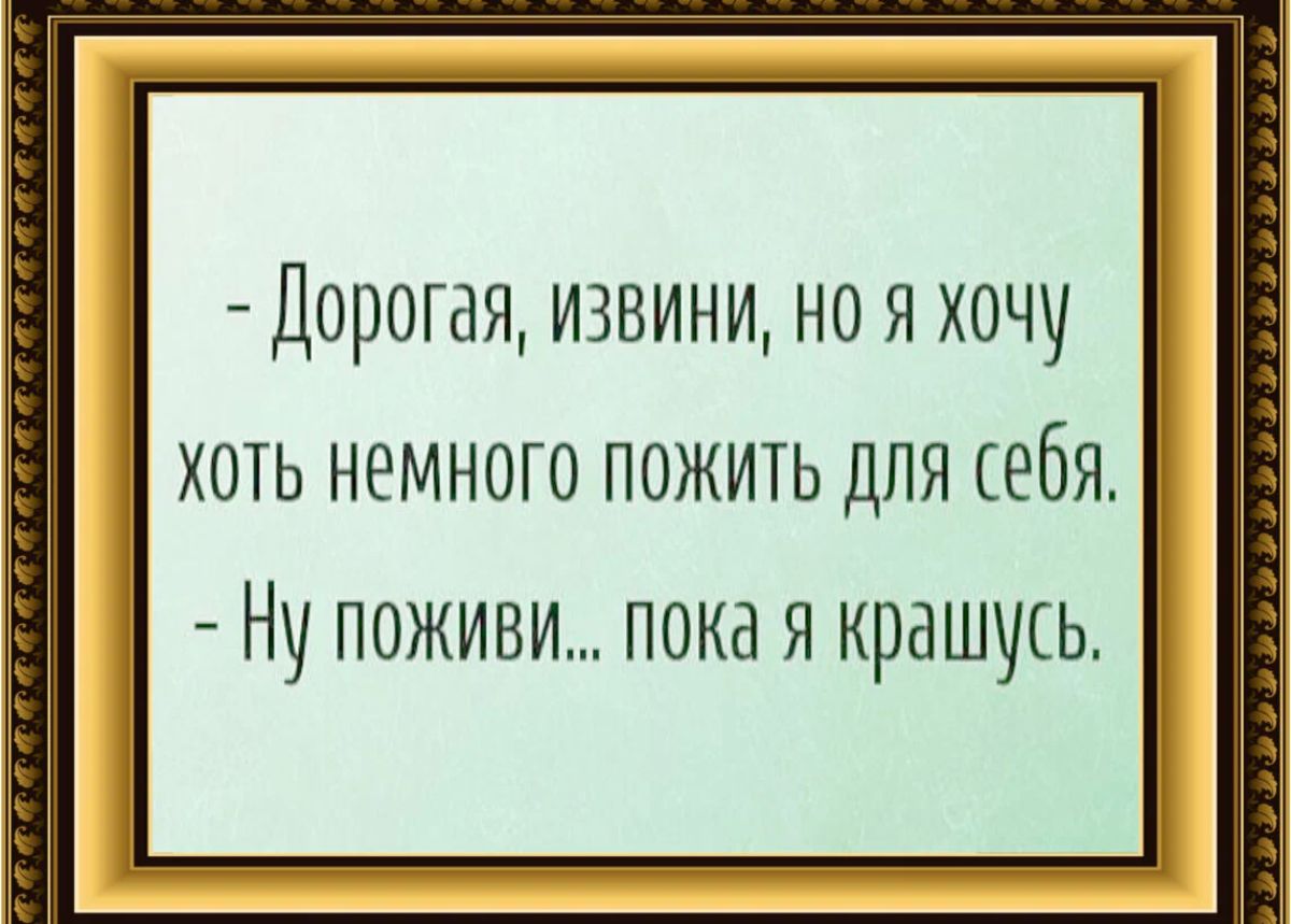 ДОРОГВЯ ИЗВИНИ НО Я ХОЧУ хоть немного пожить для себя Ну поживи пока я крашусь