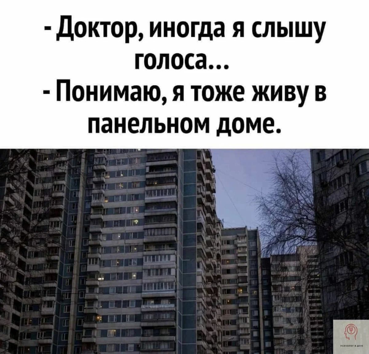 доктор иногда Я СЛЫШУ ГОЛОСЭ Понимаю я тоже живу в панельном доме _