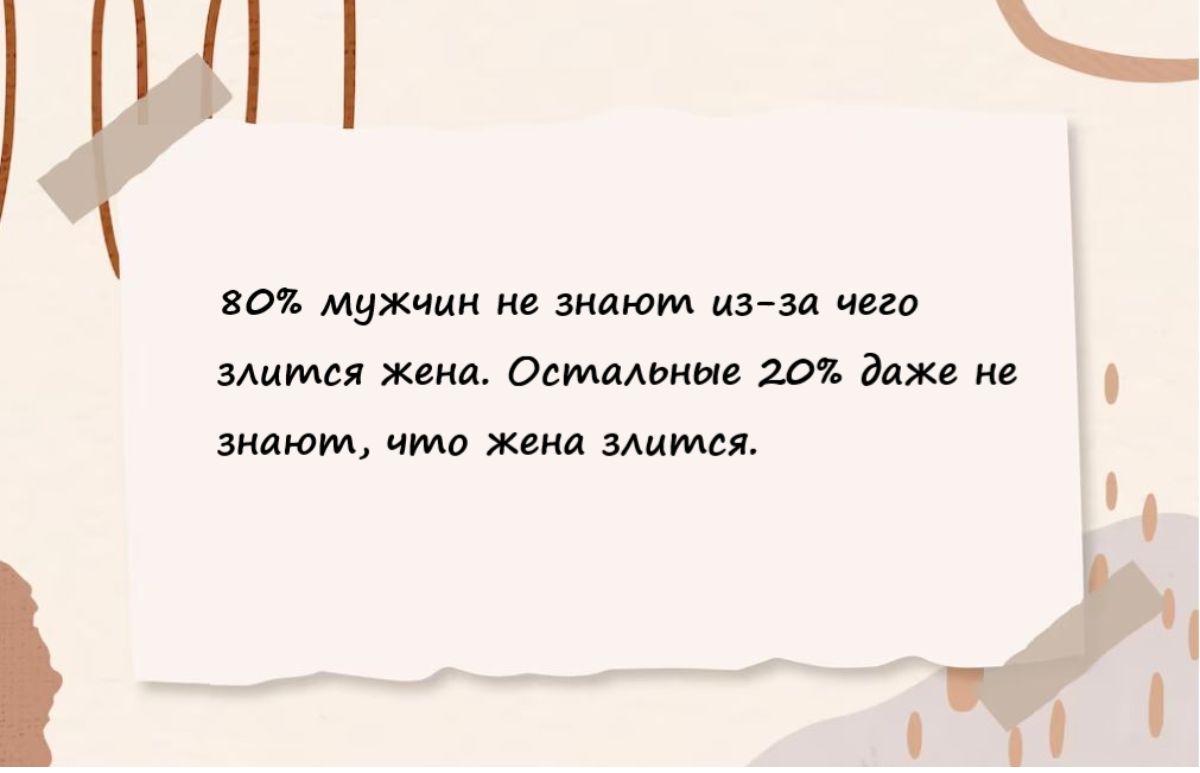 И во мужцин актом изм иш злится жил Остальные 20 да нд знают что жми злится
