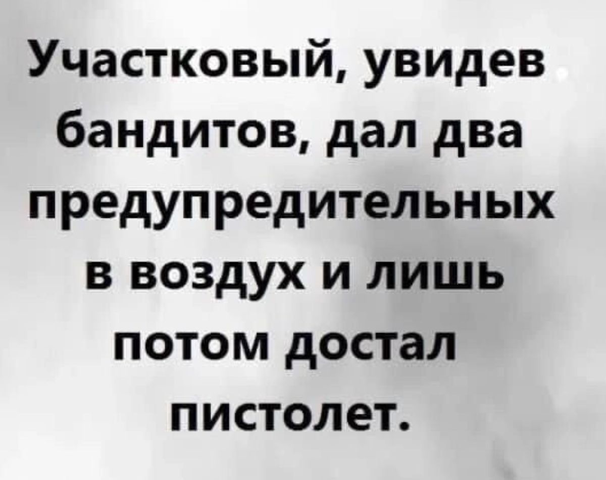 Участковый увидев бандитов дал два предупредительных в воздух и лишь потом достал пистолет