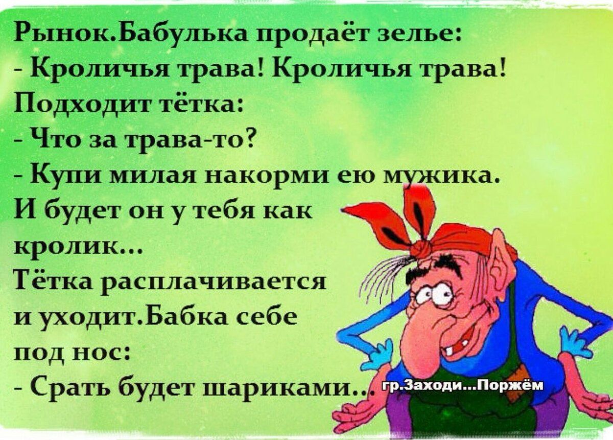 Ёвшакъабулька продаёт зелье _ Кроличья трава Кроличья трава подход тётка Что за тр ката Купи милая накорми ею и будет утсбя как кролик тёпш расплачивается и уходитБабка себе пид пос _ Срать будет шариками адпар