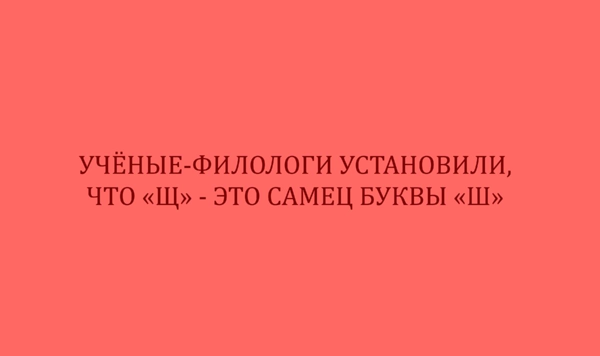 УЧЁНЫЕ ФИЛОЛОГИ УСТАНОВИЛИ ЧТО Щ ЭТО САМ ЕЦ БУКЕЫ Ш