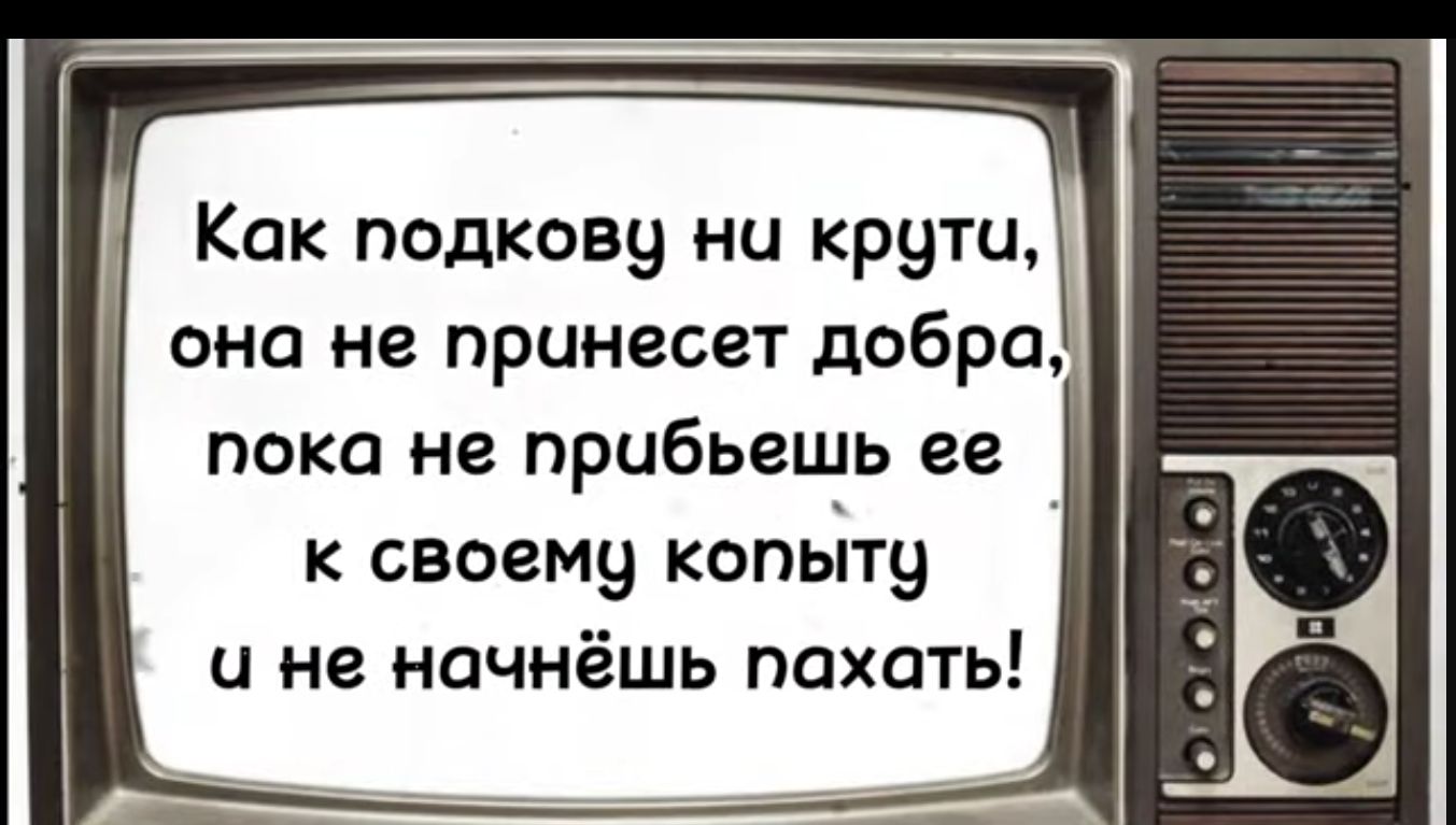 Как подкову ни крути она не принесет добра пока не прибьгшь ее к своему копыту и не начнёшь пахать