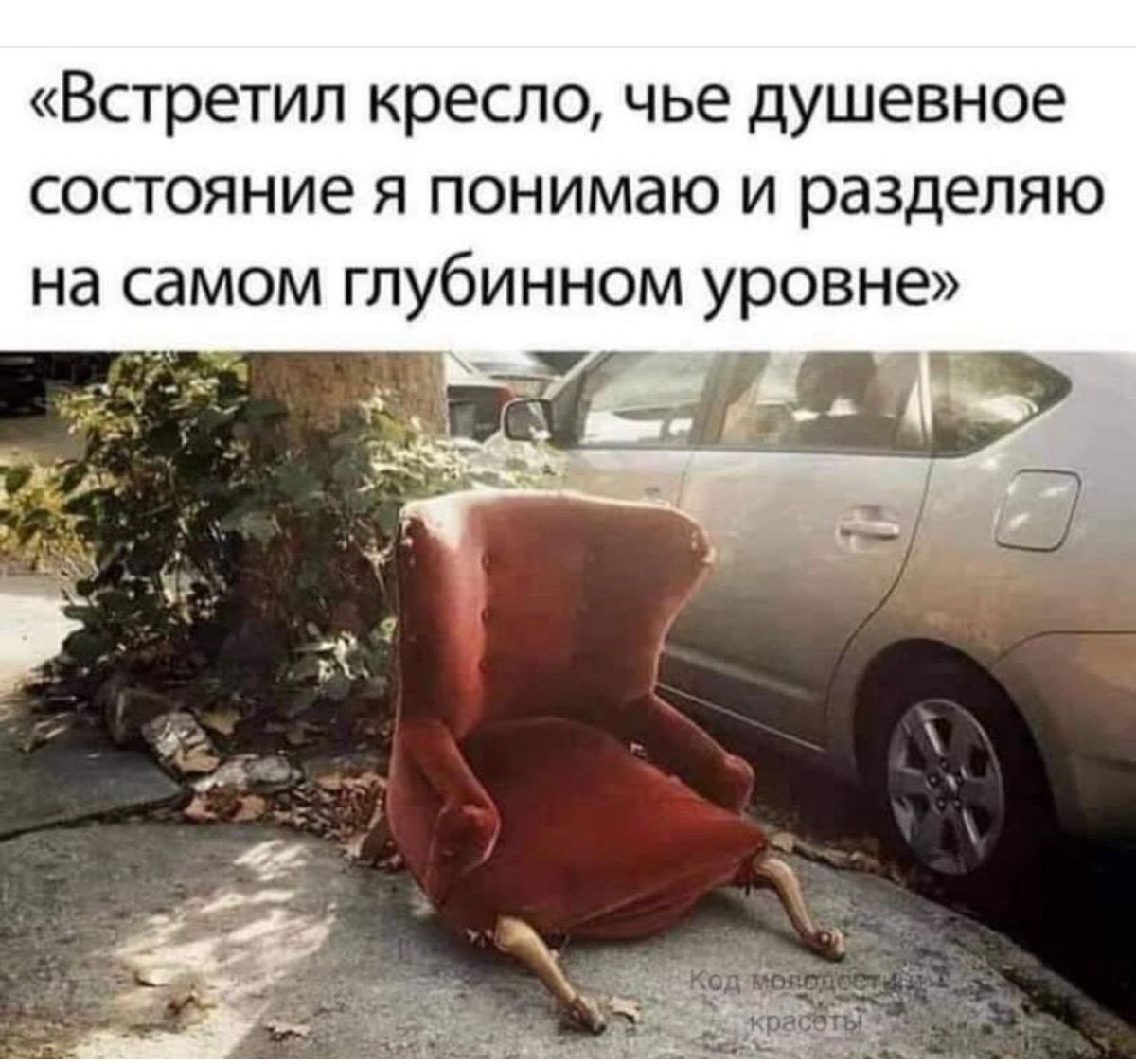 Встретил кресло чье душевное состояние я понимаю и разделяю на самом глубинном уровне
