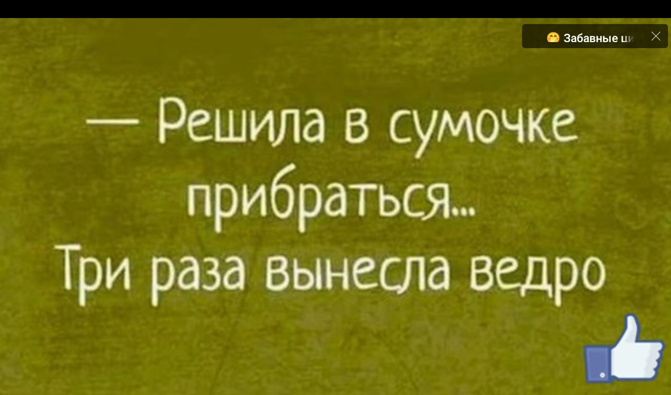 ц Решила в сумочке прибраться Три раза вынесла ведро