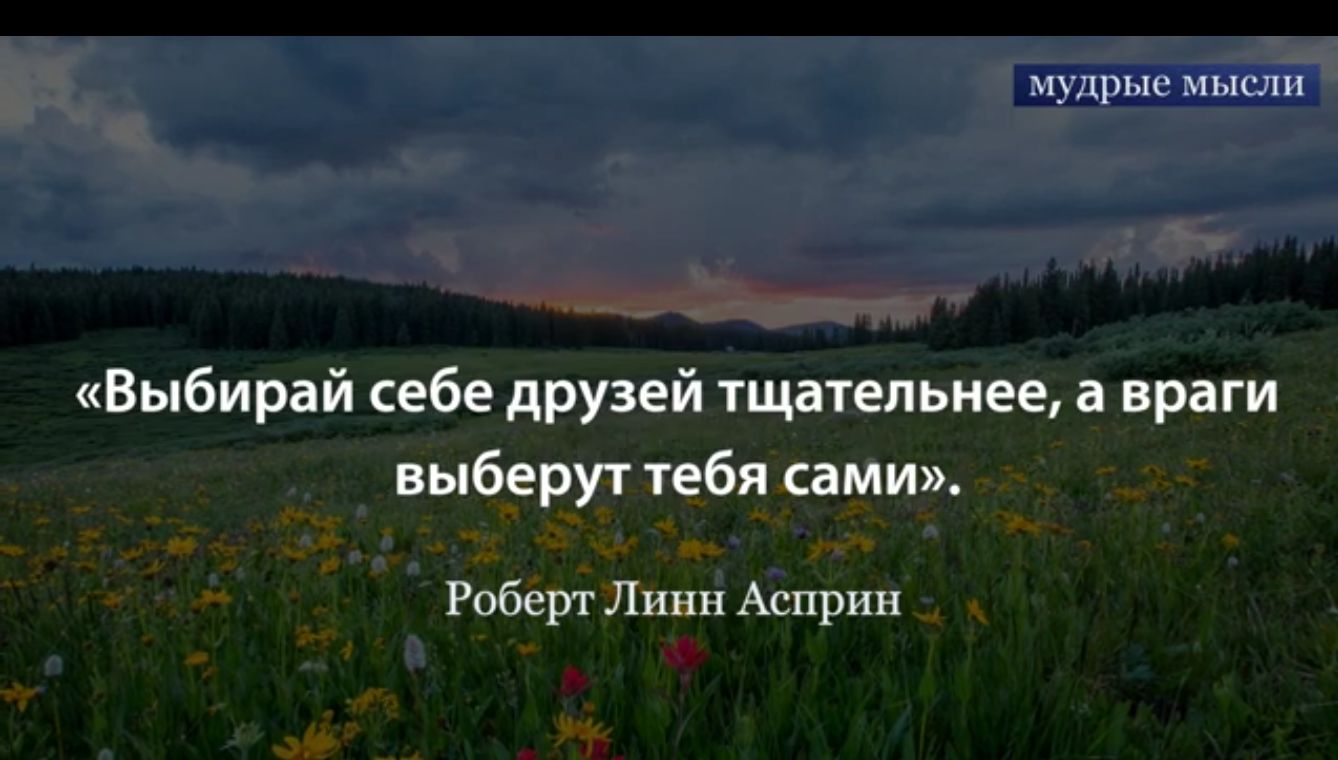 1ЦЫСПМ Выбирай себе друзей тщательнее а враги выберут тебя сами РобергЛиин Асприн