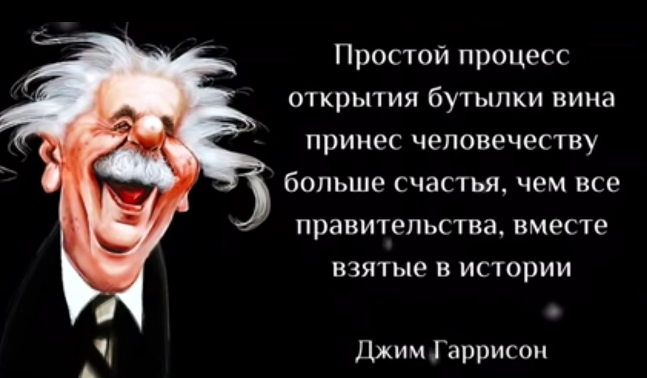 Простой процесс ОТКрЫТИЯ бУТЫЛКИ вина принес человечеству больше счастья чем все правительства вместе взятые из истории Джим Гаррисон