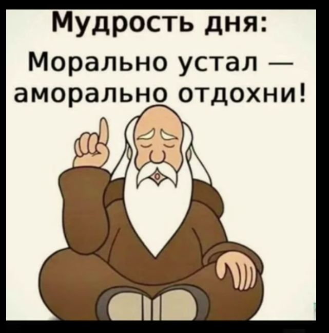 Мудрость дня Морально устал аморально отдохни Ёж