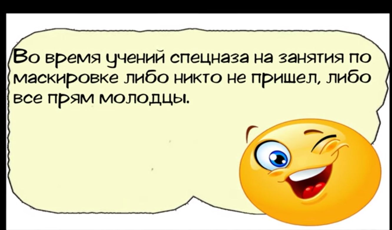 о время цчений спецназа на занятия по маскировке либо никто не пришел либо все прям молодцы