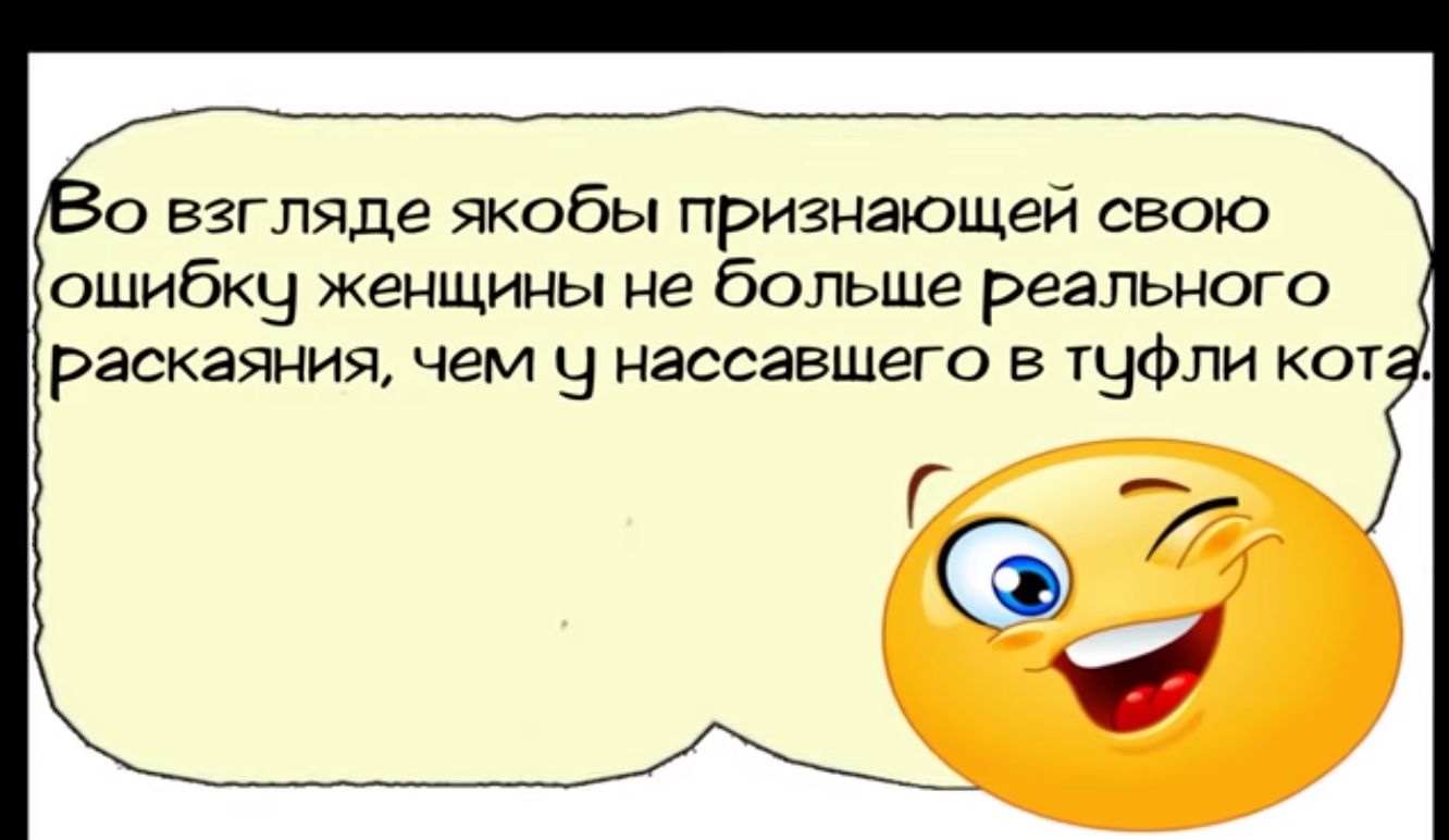 ю взгляде якобы признающей свою ощибку женщины не больше реального раскаяния чем Ч нассавшего в туфли кота