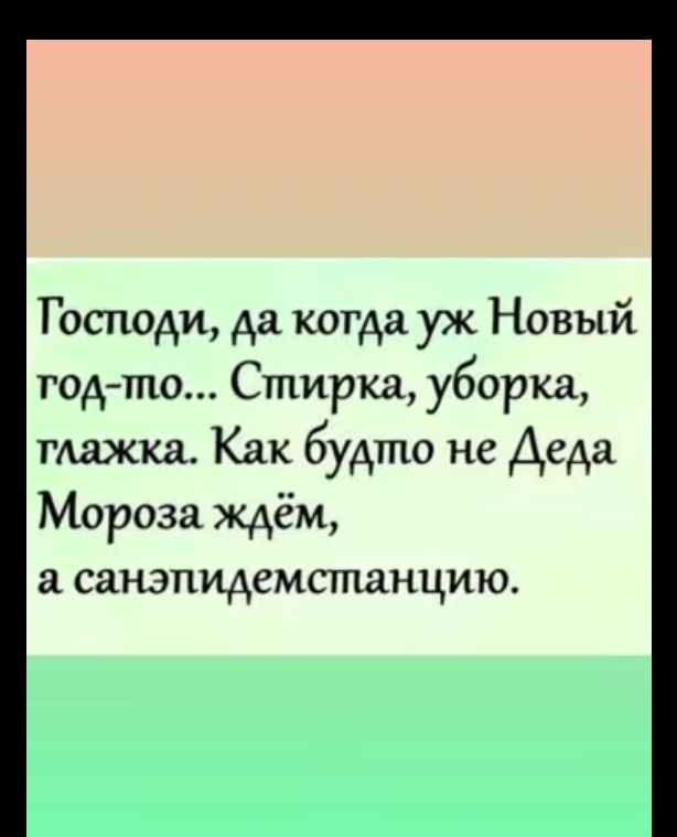 Тосподи да котда уж Новый тод то Стирка уборка тлажка Как будто не Деда Мороза ждём а санэпидемстанцию