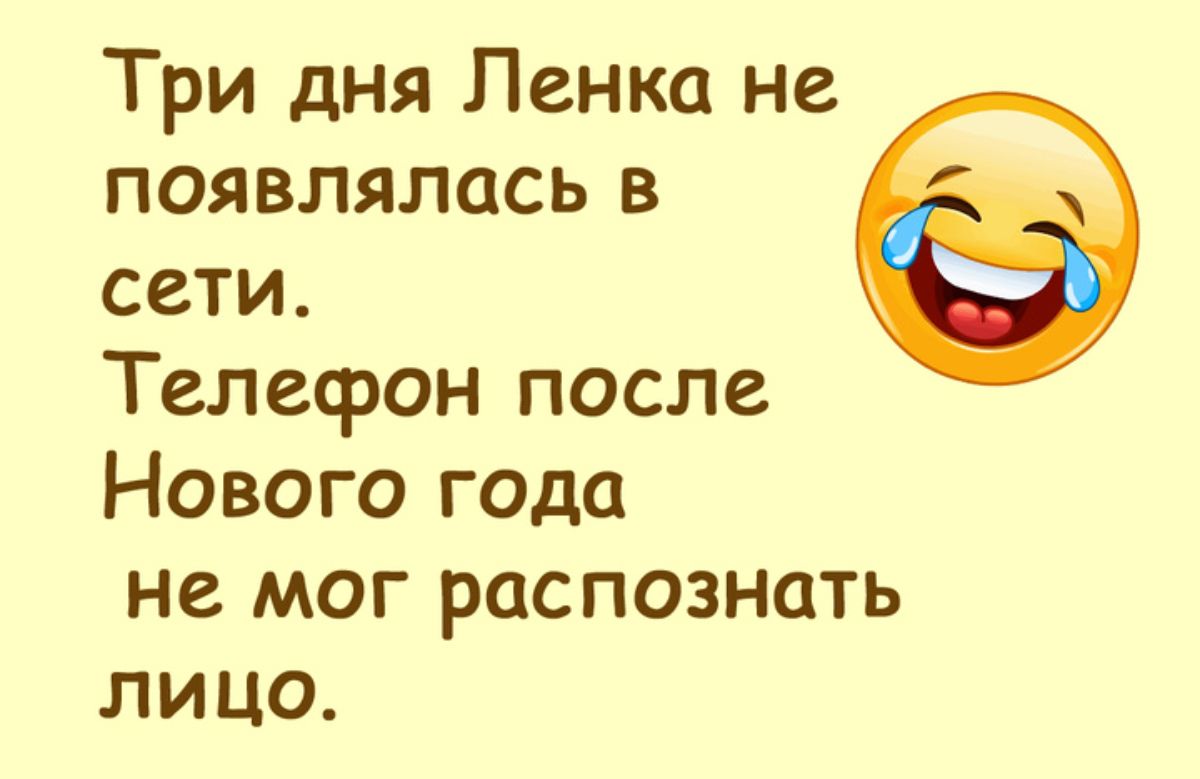 Три дня Ленка не появлялась в сети Телефон после Нового года не мог распознать лицо