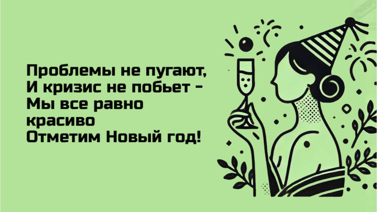 Проблемы не пугают И кризис не побьет Мы все равно красиво Отметим Новый год